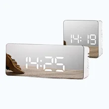 Digital Mirrored LED Display Alarm Clock