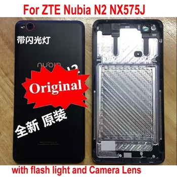 

100% Original Best Back Battery Cover For ZTE Nubia N2 NX575J Phone Rear Case Housing Door with flash light + Camera Glass Lens