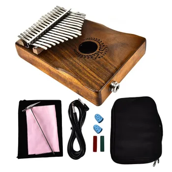

Mahogany Wood 17 Key Kalimba Mbira Thumb Piano with Pickup WHShopping