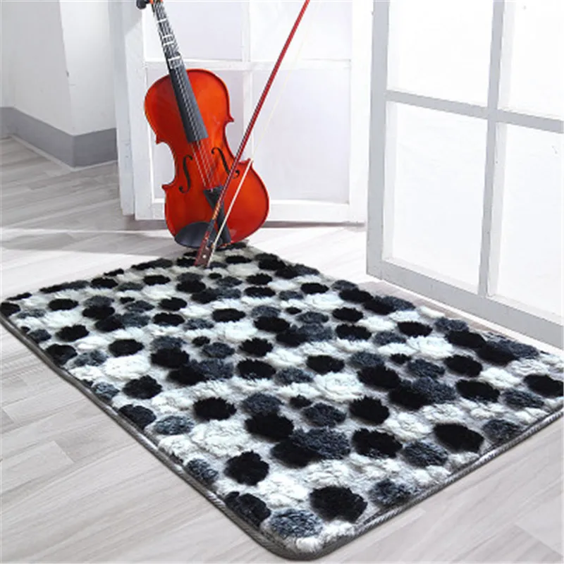 

40*60 Carpet Black White Rose Fur Rugs Kitchen Carpet Floor Mat Door Mat Entrance Hall Porch Bathroom Absorbent Non-Slip Carpet