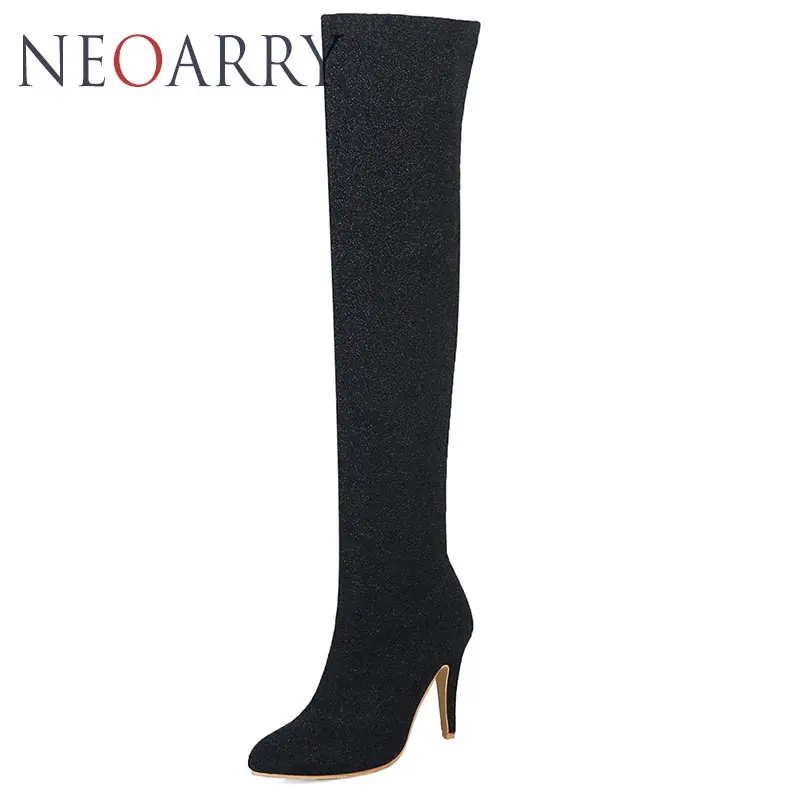Neoarry Sexy Stretch ботинки с высоким голенищем Для женщин Элегантная модная обувь