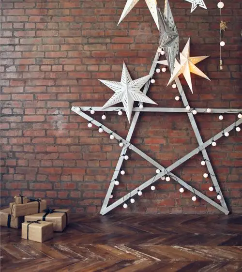 Bricks And Christmas Decoration Photography Backdrop Photo Studio Background Backdrop Stage Backdrop D-9666