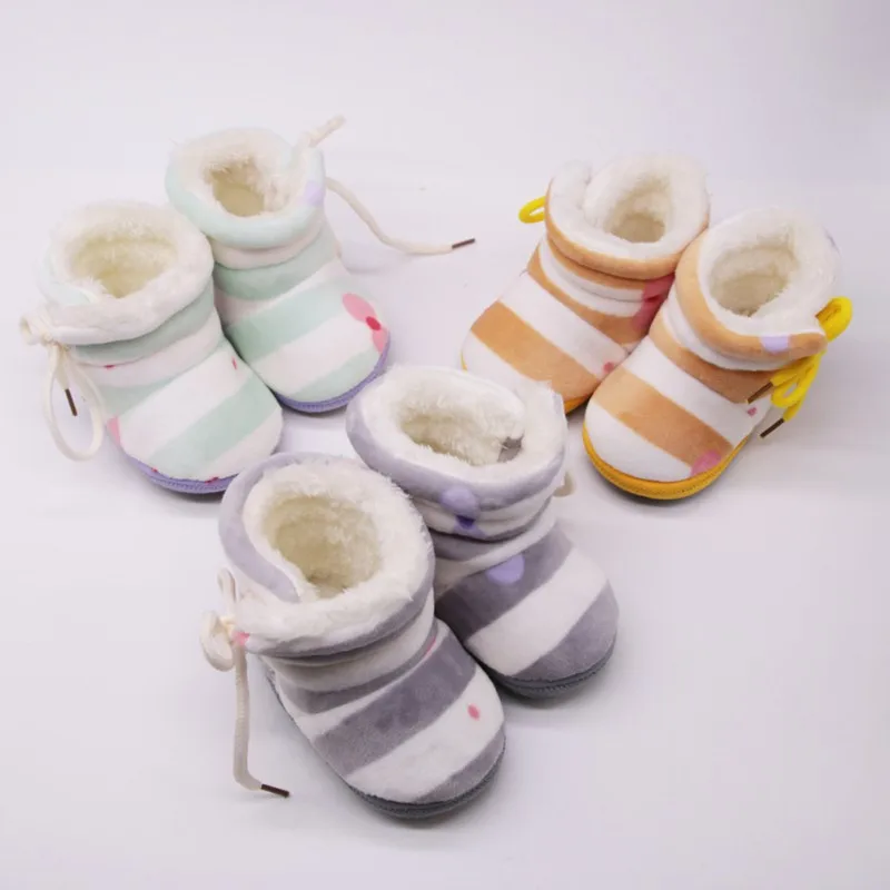 Высокое качество для маленьких мальчиков девочек узор зима Утепленные Зимние Замшевые ботинки обувь новый для новорожденных мягкая