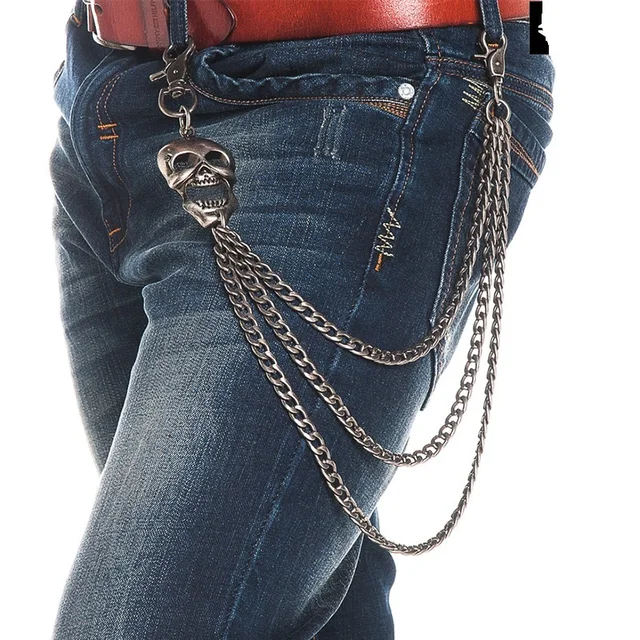 Cool Hip hop Waist Chain Men Street Punk Rock Jeans Chainsin Men's