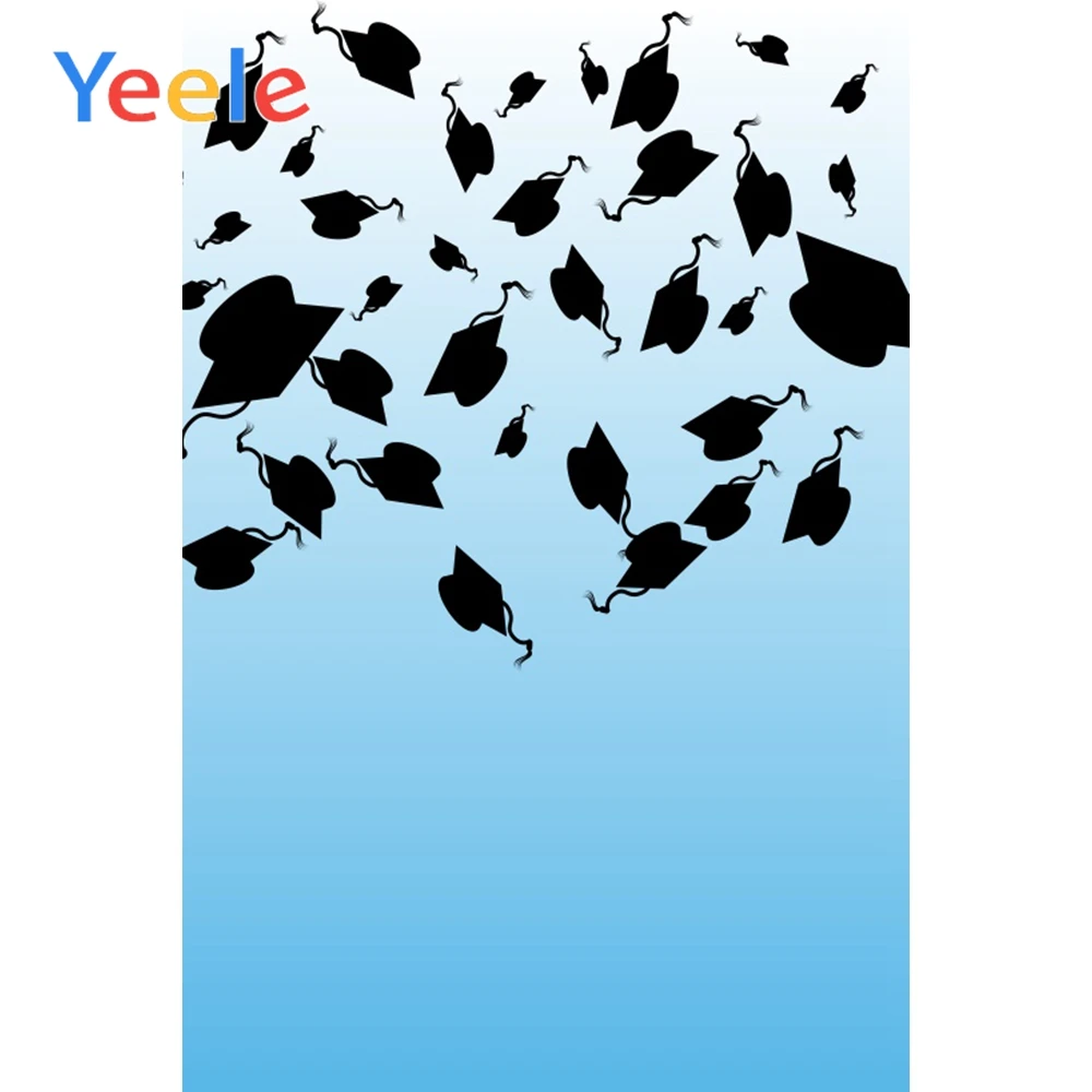 

Yeele Flying Bachelor Cap Backdrop Photographic Congratulation Graduation Scene Seamless Photography Background For Photo Studio