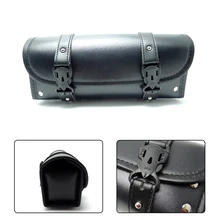 For Harley Motorcycle Front Forks Sissy Bar Tool Bags Scooter Handlebar Bags Storage Tool Pouch Luggage leather Bag