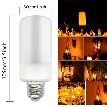 

4 Modes E27/26 LED Flame Effect Fire Light Bulb Flickering Lamp Christmas Decor