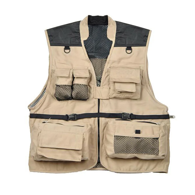 

Quick-Dry Mesh Fly Fishing Vest Mens Multi-Pocket Photography Angler Waistcoat Customizable Team Jacket Vests chaleco de pesca