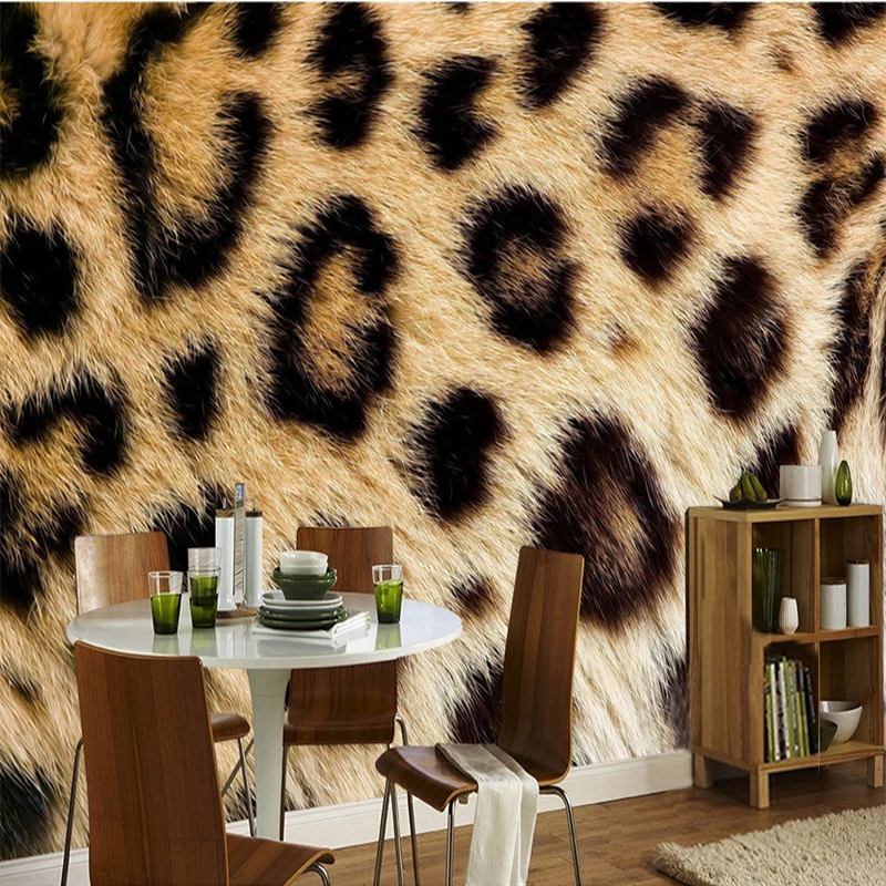 Custom 3d Leopard Print Wallpaper for Restaurants and Clubs