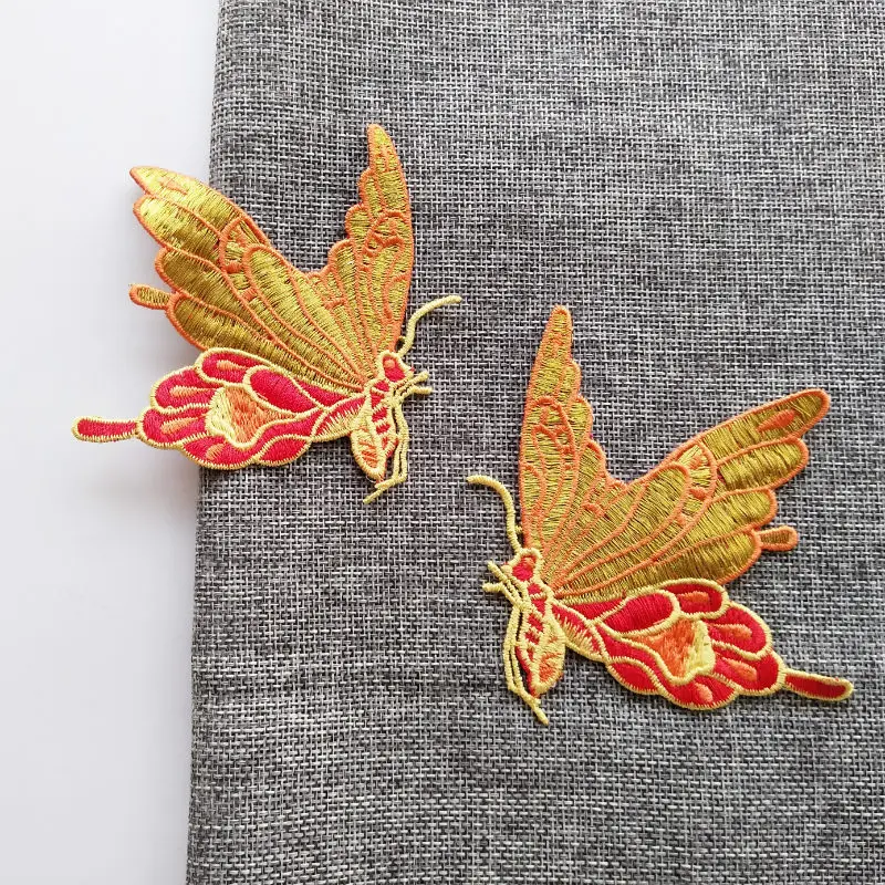 1pair New Butterfly Applique Embroidered Sew-On Patches For Clothes Bag Cap Shoes Fashion Sticker Diy Craft Repair Decorative | Дом и сад