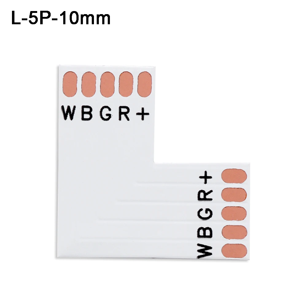 5 шт. L T X форма RGB RGBWW светодиодные полосы угловой разъем 8 мм 10 мм 12 мм 2pin 3Pin 4pin 5pin 6Pin Одноцветный RGB RGBW печатная плата Горячая - Цвет: L-5P-10MM