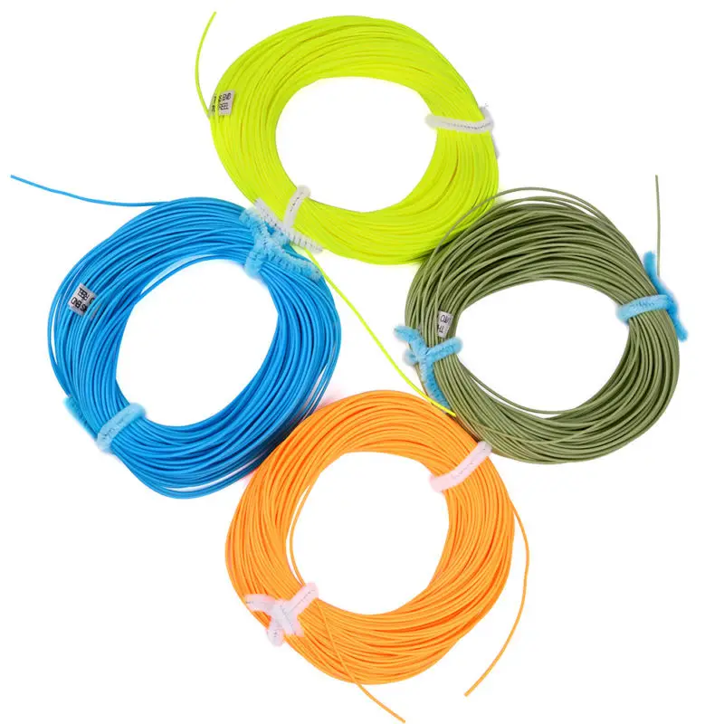 100FT الوزن إلى الأمام العائمة صنارة صيد السمك بذبابة الصيد الصناعية WF-2F/3F/4F/5F/6F/7F/8F المرقط