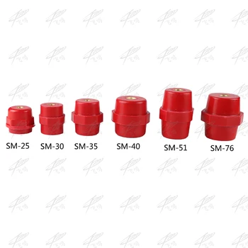 

1PCS Diameter 10mm Red Resin Enhanced Water Resistant Busbar Support Insulator SM-76 SM76