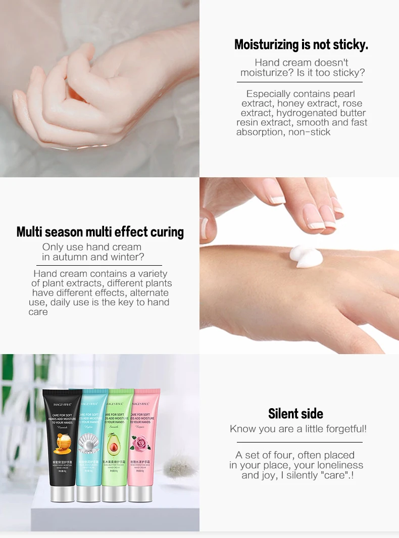 OEM Images natural anti aging moisturizing shea butter honey pearl rose hand cream for dry skin