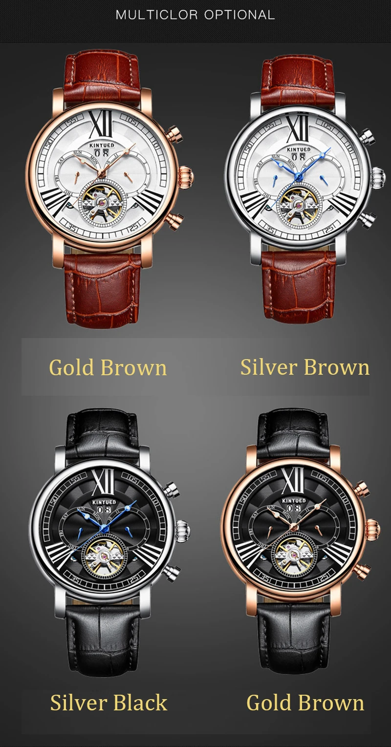 KINYUED 2019 новые модные мужские автоматические часы механические деловые часы вечный календарь Армия Военные часы reloj hombre