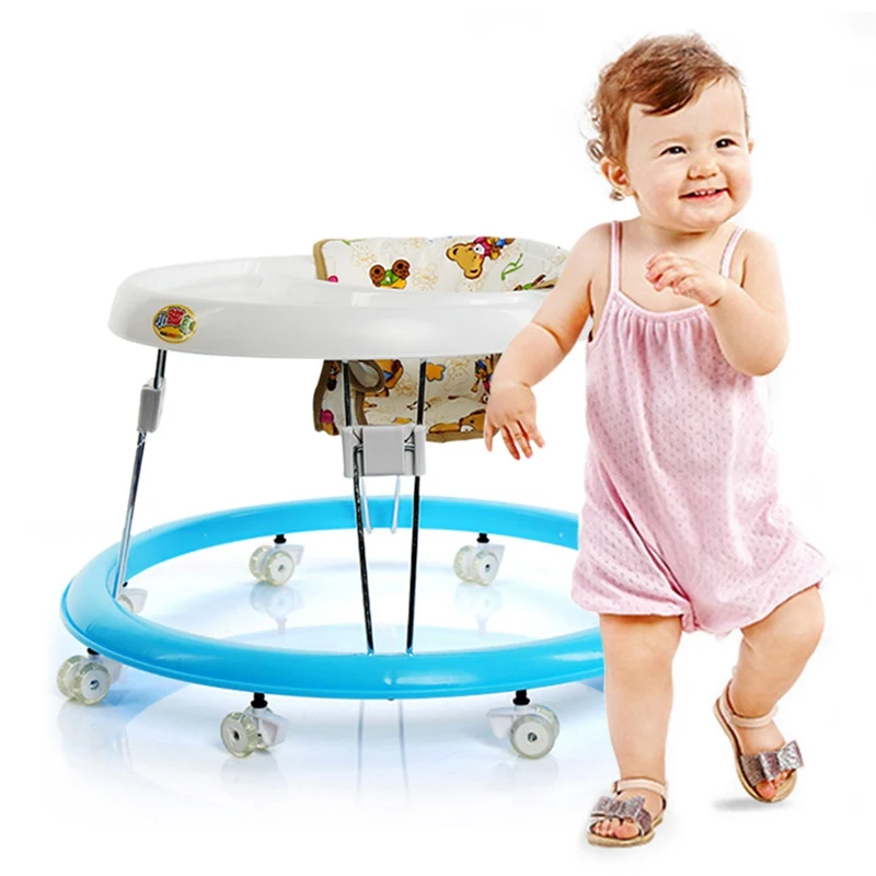 Hot Sale Round Baby Walker Anti Rollover Foldable Infant Musical Chair
