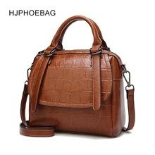 HJPHOEBAG новая женская сумка Boston модная подушка сумка масло воск кожа женская сумка через плечо сумки для женщин YC0010