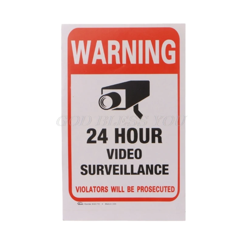 

10PCS/lot Waterproof PVC CCTV Video Surveillance Security Sticker Warning Signs