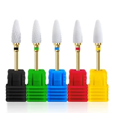 3/32» 1PCS Nail Cone Tip Ceramic Drill Bits Electric Cuticle Clean Rotary For Manicure Pedicure Grinding Head Sander Tool 5type