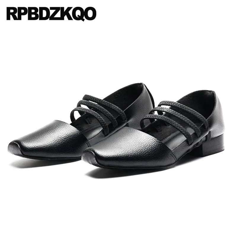 

Shoes Ballerina Square Toe European Size 35 Elastic Italian Soft Ballet Flats Women Slip On Ladies Black 2018 Designer Mary Jane