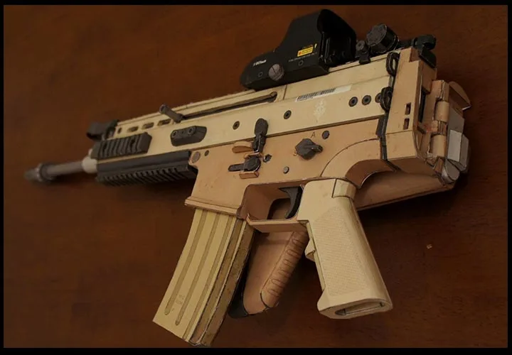 3D бумажная модель стрелковое оружие Mk16 шрам л внутренняя конструкция