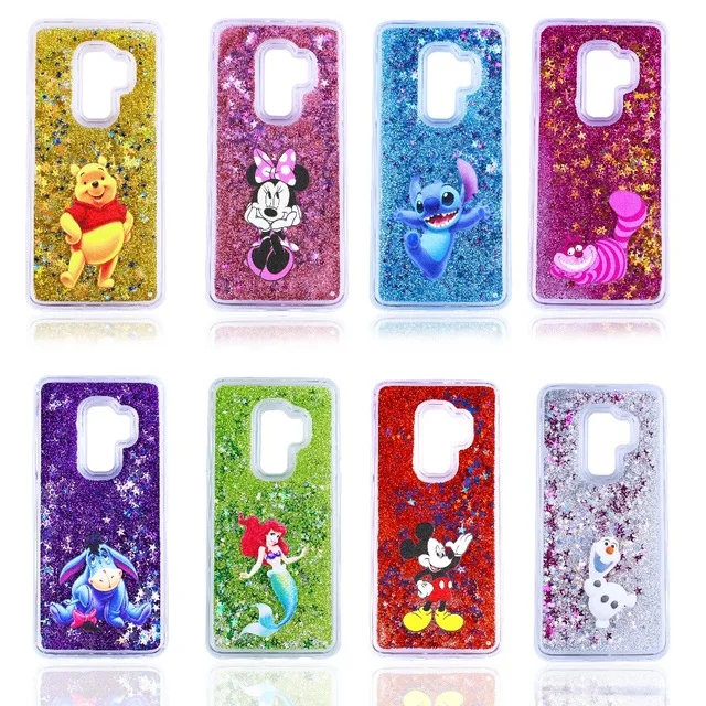 glitter Cute cartoon phone case for samsung glaxy S9 Plus S9+ S9PLUS Minnie Stitch Liquid Quicksand Cover |