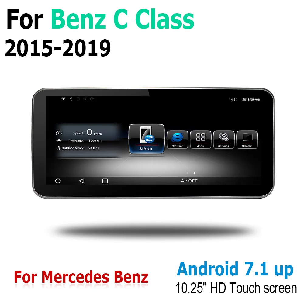 Excellent 10.25" Android Multimedia Player Stereo Display navigation GPS For Mercedes Benz C Class 2015 206 2017 2018 2019 NTG 2