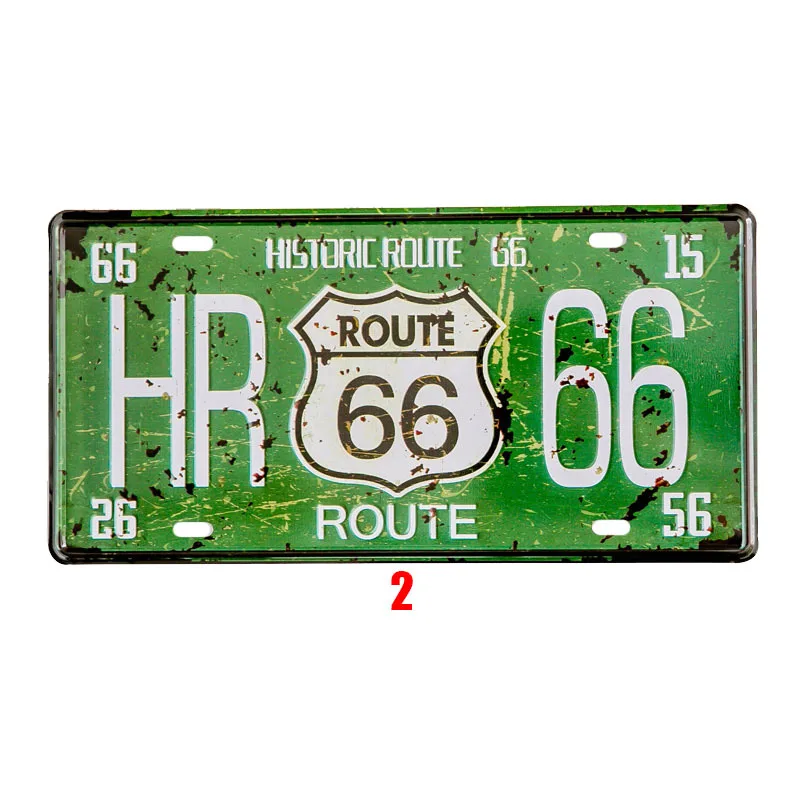 Номер машины, металлическая пластина, Ретро стиль, США, Декор, Route 66, Оловянная вывеска, бар, паб, гараж, металлические вывески, декоративная металлическая доска, 15x30 см