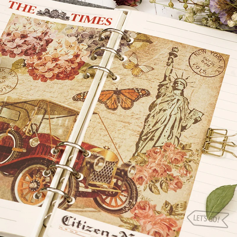 

8 Sheet/Bag Vintage newspaper poster decoration paper sticker package DIY diary decoration sticker album scrapbooking