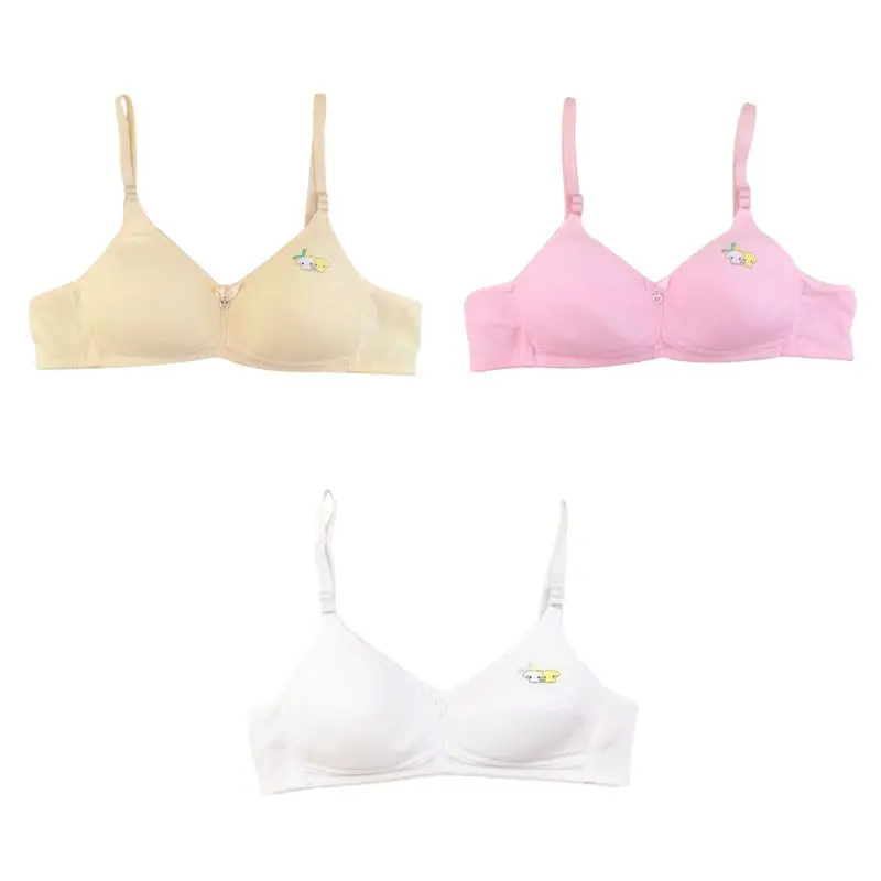 

Young Girls Bra Teenage Girl Comfortable Bras Teenager Soft Cotton Cartoon No Steel Ring Student Adjustable Lingerie Underwear