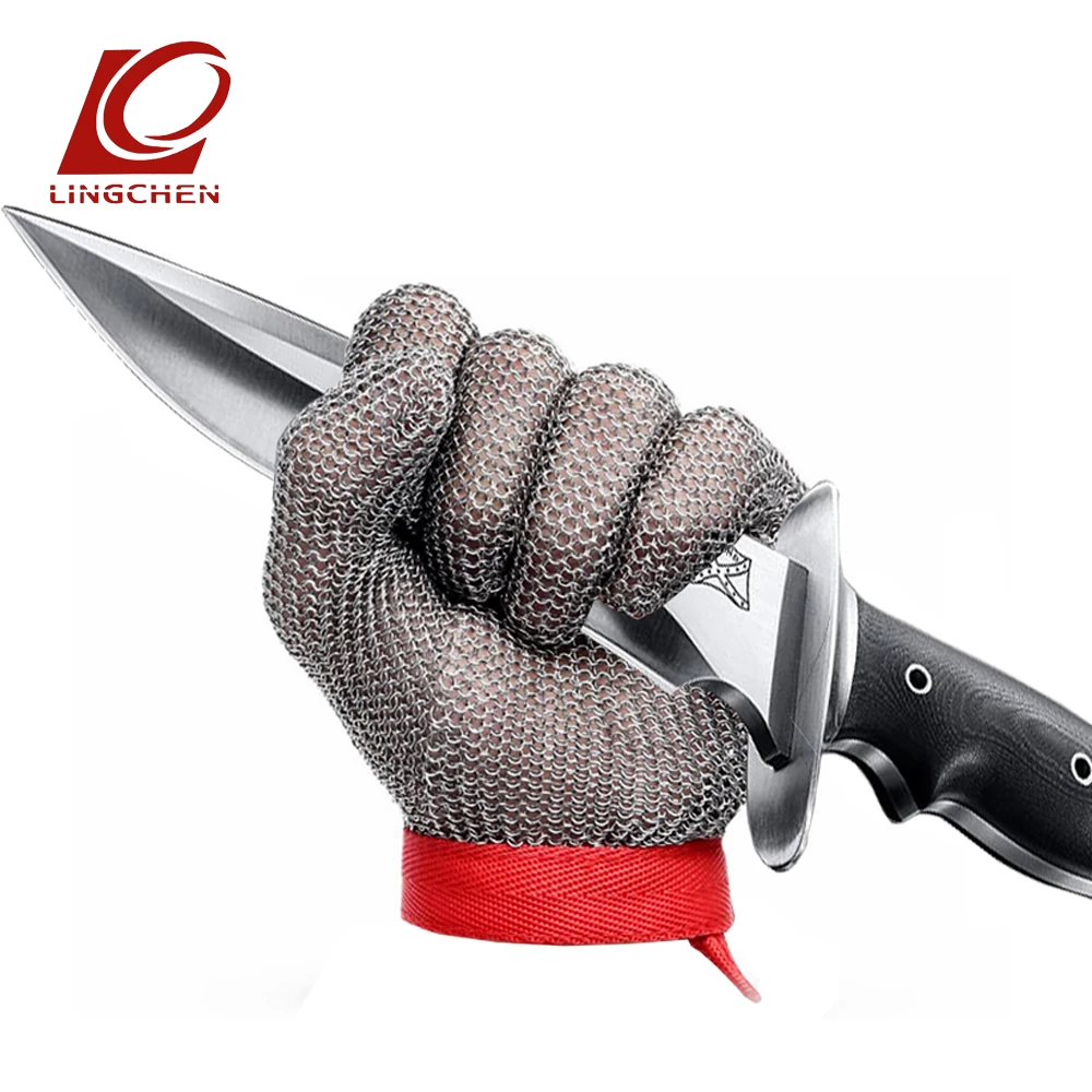 baratas Food grade 304L de Aço Inoxidável anel de Segurança Luvas Butcher Luvas corte resistentes luvas de Trabalho À Prova de Anti corte