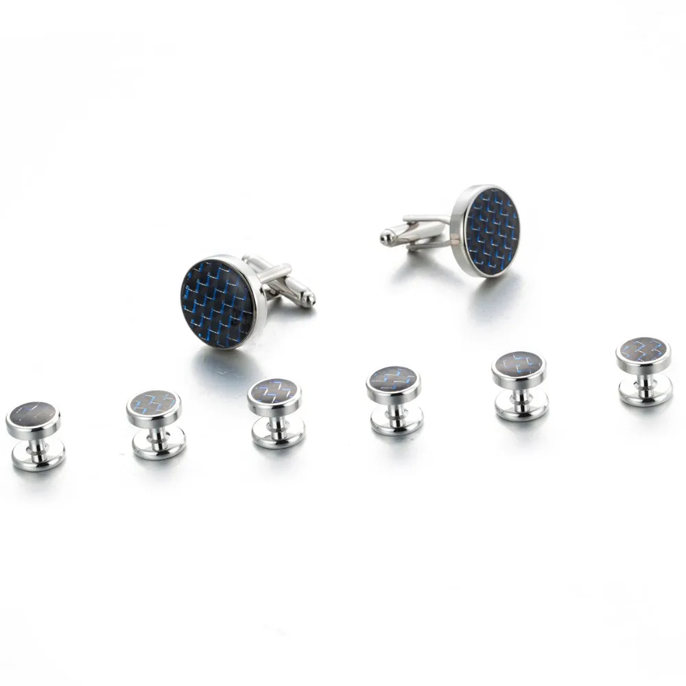 

Vagula New Silver-Color Cufflinks Luxury Cuff links Lawyer 8pcs set cuffs French Shirt Twist Cuff link 529