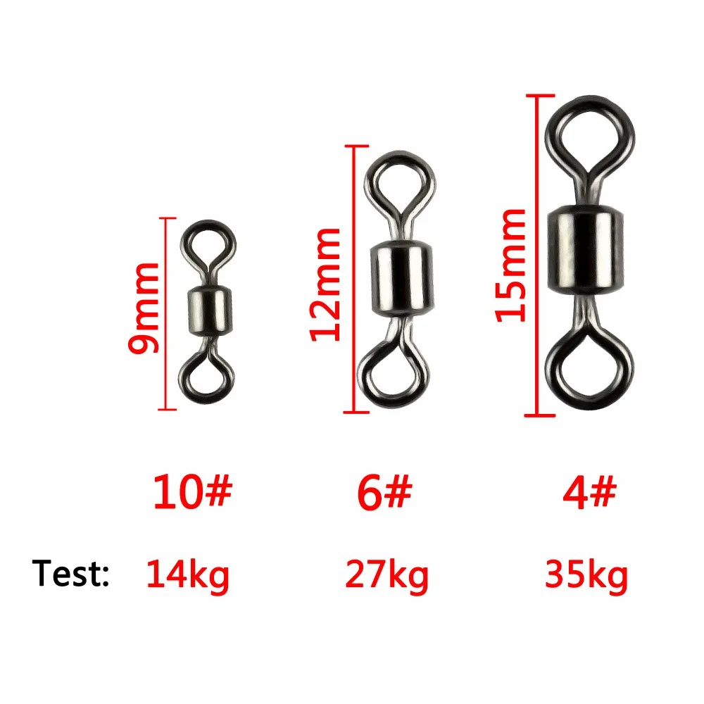100 шт. рыболовные роликовые Вертлюги соединитель шарикоподшипник Твердые кольца поворотный для карпа рыболовные аксессуары
