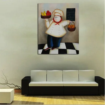 

Handpainted animation oil painting Lovely Art Abstract Happy Cook Oil Paintings on Canvas Abstract Wall Sticks for dining room