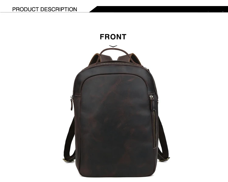 Высокое качество 1" Рюкзак Для Ноутбука Мужской дизайнерский винтажный бизнес-рюкзак из натуральной кожи школьная сумка для книг Повседневный Рюкзак
