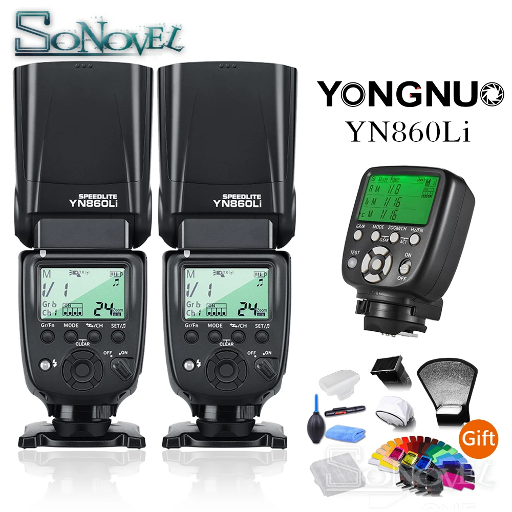 2x Yongnuo Yn860li Wireless Flash Speedlite + Yn560tx Ii Manual Flash