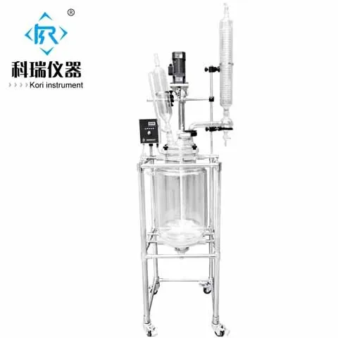 30L Glass Reactor Vessel/ Double-lined Glass Reactors/ Jacketed Glass Reactor price /Pilot Chemical Reactor from china factory