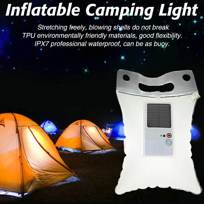 Foldable portable solar inflatable light Outdoor waterproof PVC Bag LED