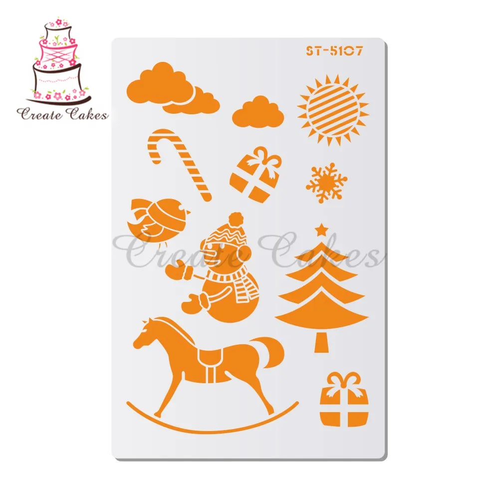 

Christmas Stencils For Walls Painting Scrapbooking Stamp Album Decorative Embossing DIY Craft Paper Card Flower Template