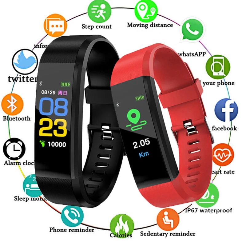 

2019 Smart Bracelet Heart Rate Monitor Blood Pressure Monitor Fitness Watches Step Counter Message Push Pk Fitbits Mi Band 2 3