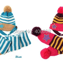 Детская кепка и шарф набор beanies пятизвездочный костюм из двух предметов шапка берет детские зимние шапки Мальчики