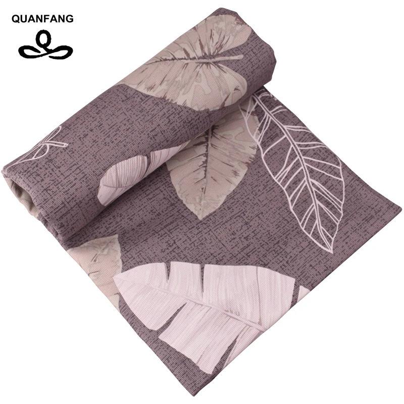 

QUANFANG Leaves patterns Canvas Fabric For Handmade Cloth Sofa Curtain Bag Shoes Home Decoration Material Coffee Half Meter