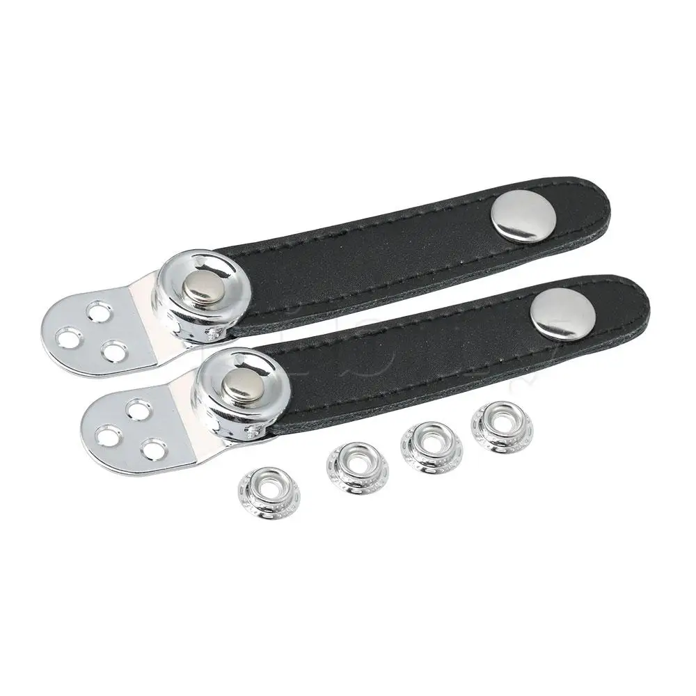 

Yibuy 7.6x2.2cm Black PU Adjustable Bellows Straps with Metal Extension Film 4 Buckle Fit for Accordion