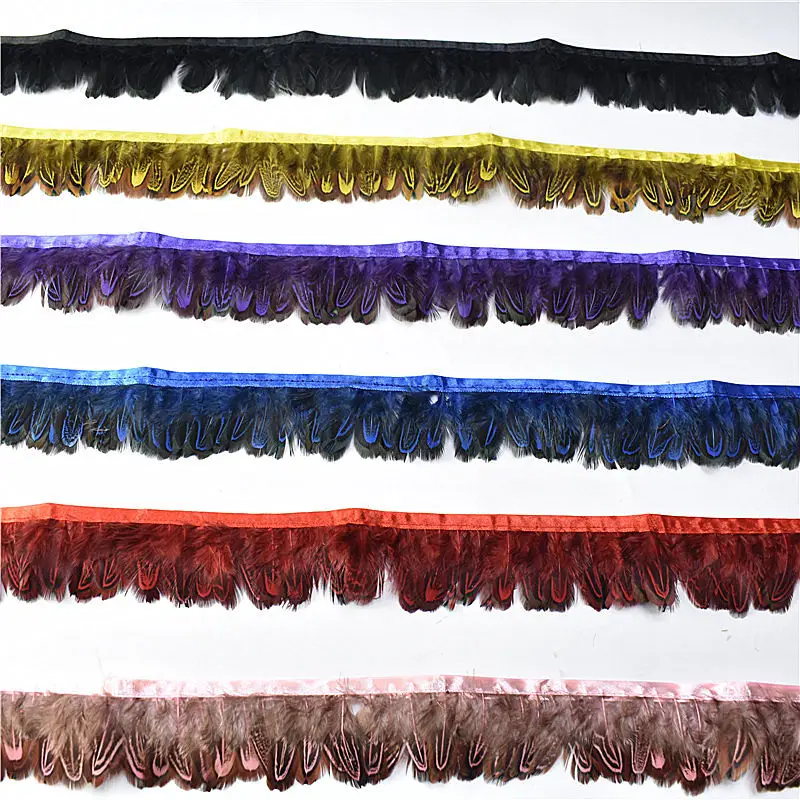 Натуральные перья фазана ленточная отделка бахромы 4-8 см 5yards-10Yard перо для рукоделия платья перья для изготовления ювелирных изделий