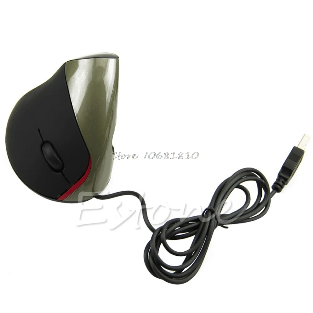 Ergonomic design USB vertical optical mouse wrist healing for computer PC laptop