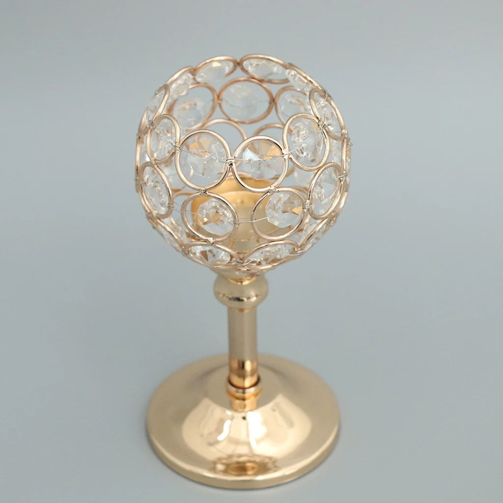 3 Height Golden Mosaic Crystal Wedding Present Candlestick Candle Tea Light Holder Stand for Events Wedding Home Party Decor
