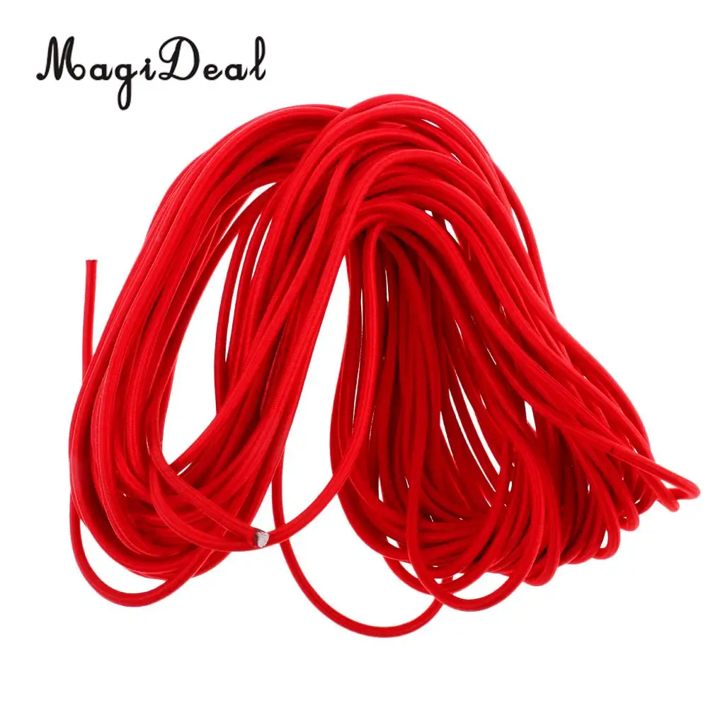 MagiDeal 6mm Red Heavy Duty Elastic Bungee Rope Shock Cord Tie Down Kayak Camping Boating Trailers Tarpaulin Caravan Canopy DIY 