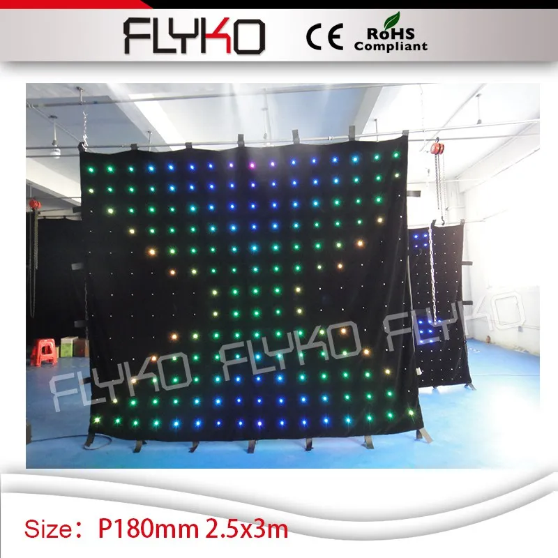 

2.5m*3m SD controller video curtain P180mm led lighting display led curtain for dj stage