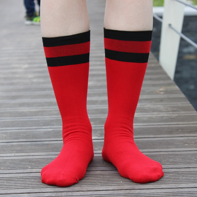 Высокие уличные теплые мягкие роскошные хлопковые носки в полоску, Женские винтажные длинные носки, зеленый, красный, белый цвета, роскошные высококачественные носки