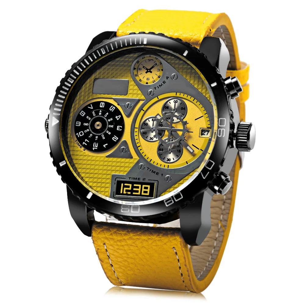 

Large Dial Brand Dual Time Display Business Watches for Men Sport Quartz Military Watch Gift Relogio Masculino Zegarek Meski